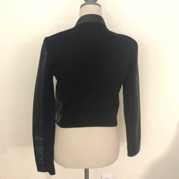 BCBGMAXAZRIA Women's Leather Bomber Jacket Sz XS - Picture 5 of 8